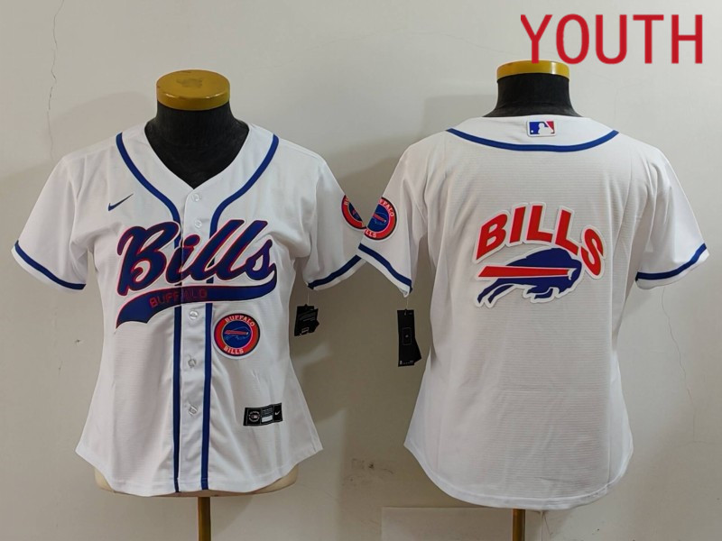 Youth Buffalo Bills Blank White Joint Name 2024 Nike Limited NFL Jersey style 9123->youth nfl jersey->Youth Jersey